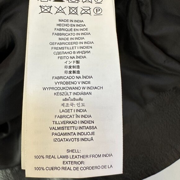 NWT Michael Kors Black Lamb Leather Moto Jacket Women's Size XL - Picture 15 of 16